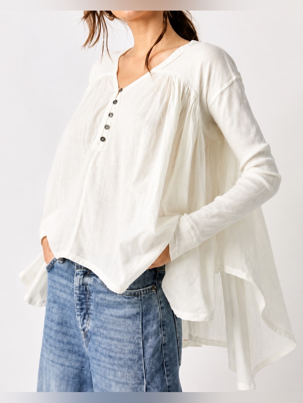 We the Free Lyrical tunic top in white, XS